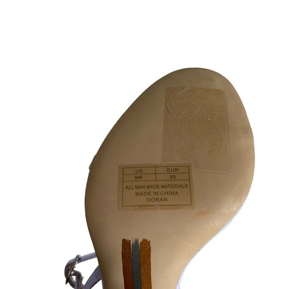 Sam Edelman Doran Misty Lilac Crocodile Strappy Heel Stiletto Sandal Size 9 - Picture 7 of 8